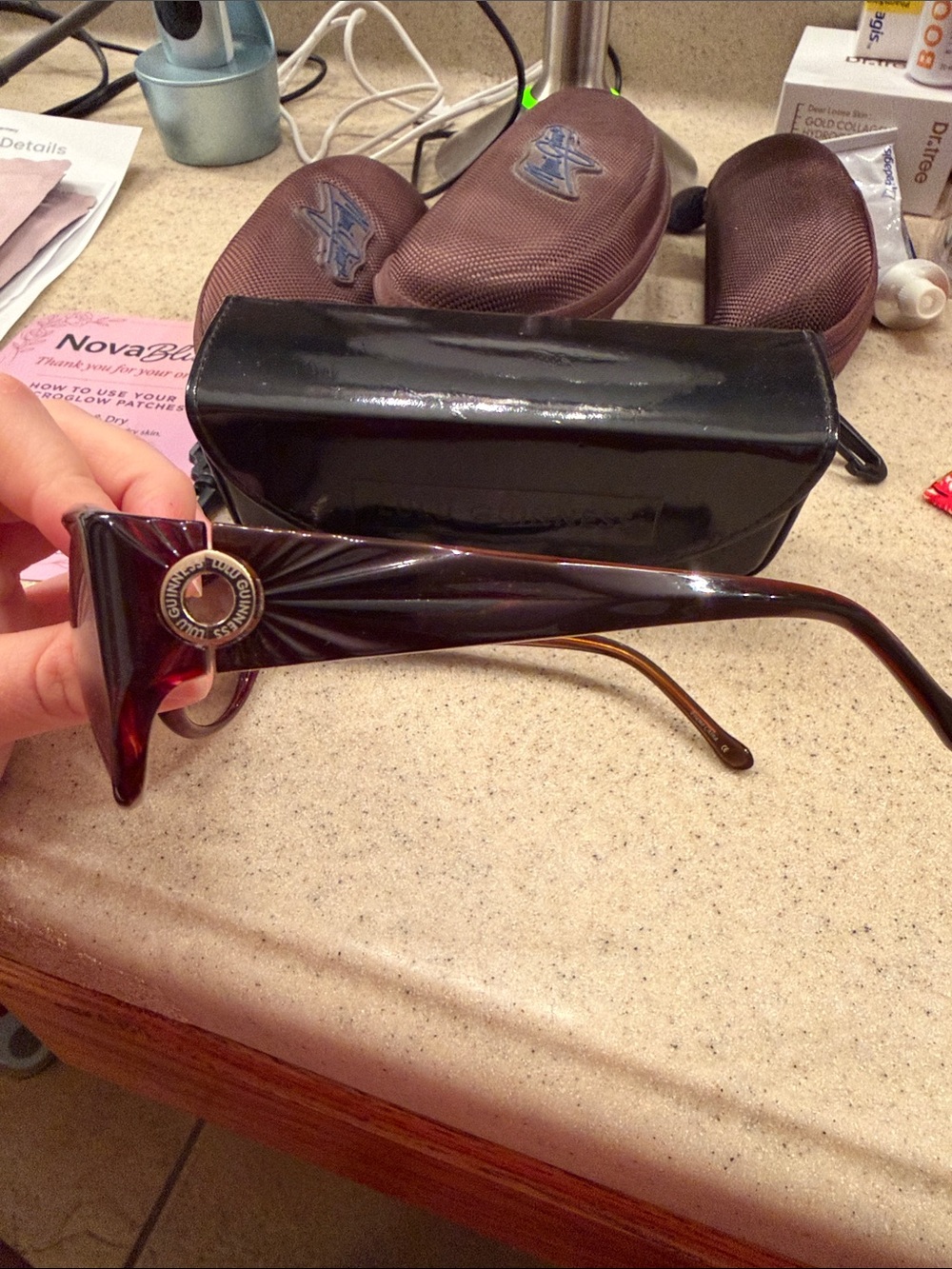 Lulu Guinness Brown Gradient Oversized Rounded Sunglasses - Picture 3 of 3